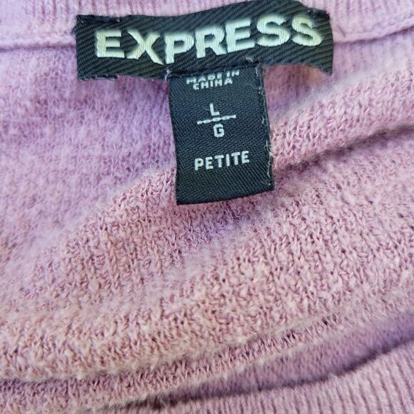 Express Lavender Short Ladder Sleeve Round Neckline Cotton-Blend Top Size PL - Picture 8 of 12